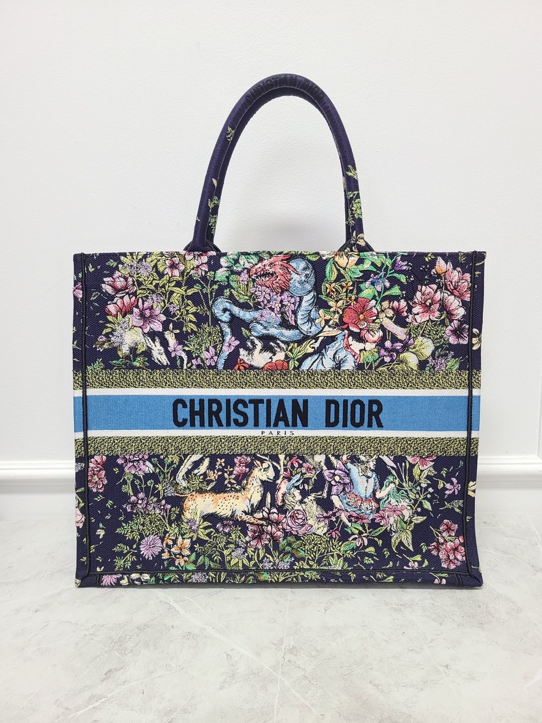Dior Multicolor Embroidered Logo Tote Bag Large SKU: OS