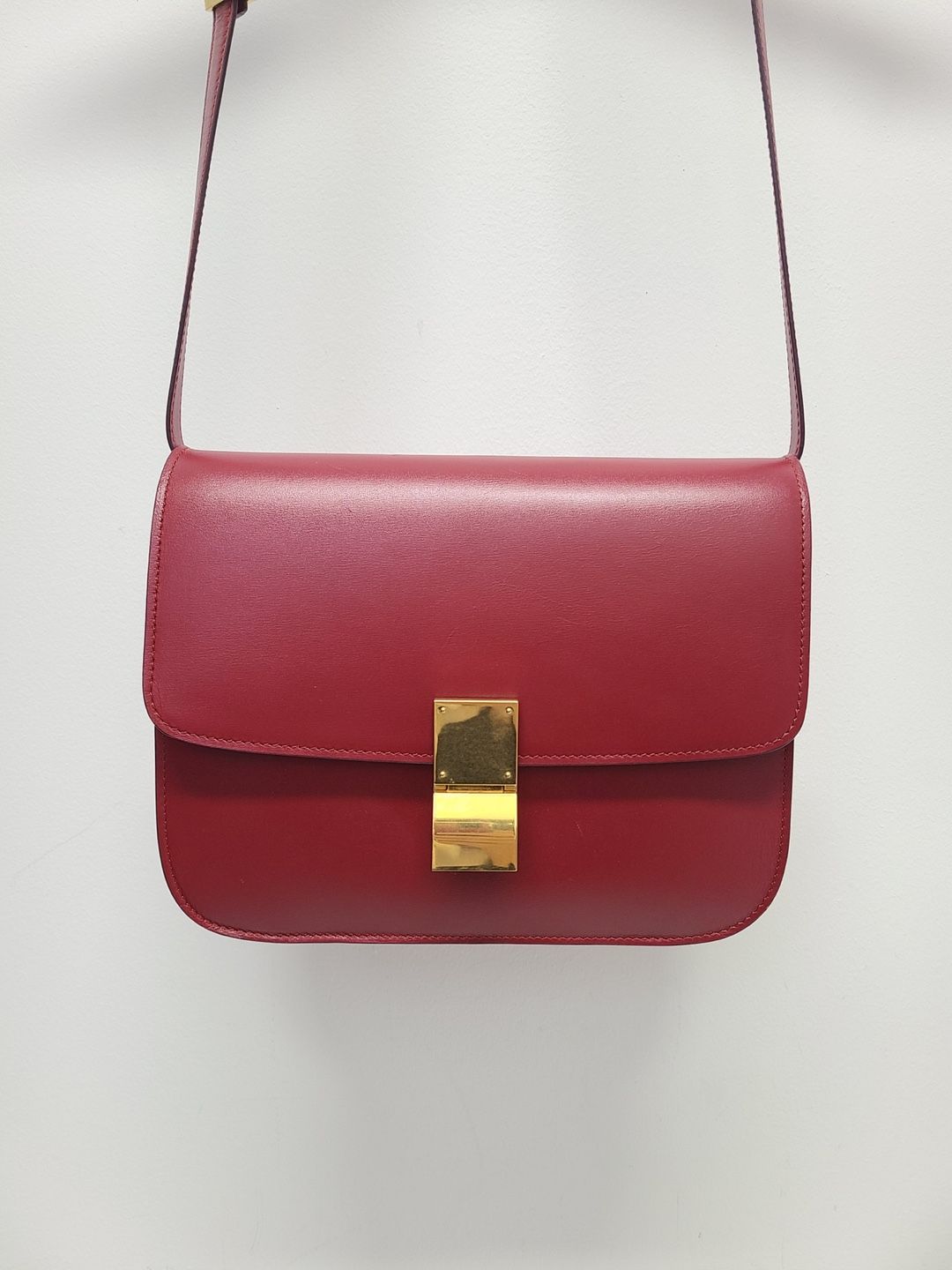 Celine Red Classic Box Bag Medium (SKU: OS)