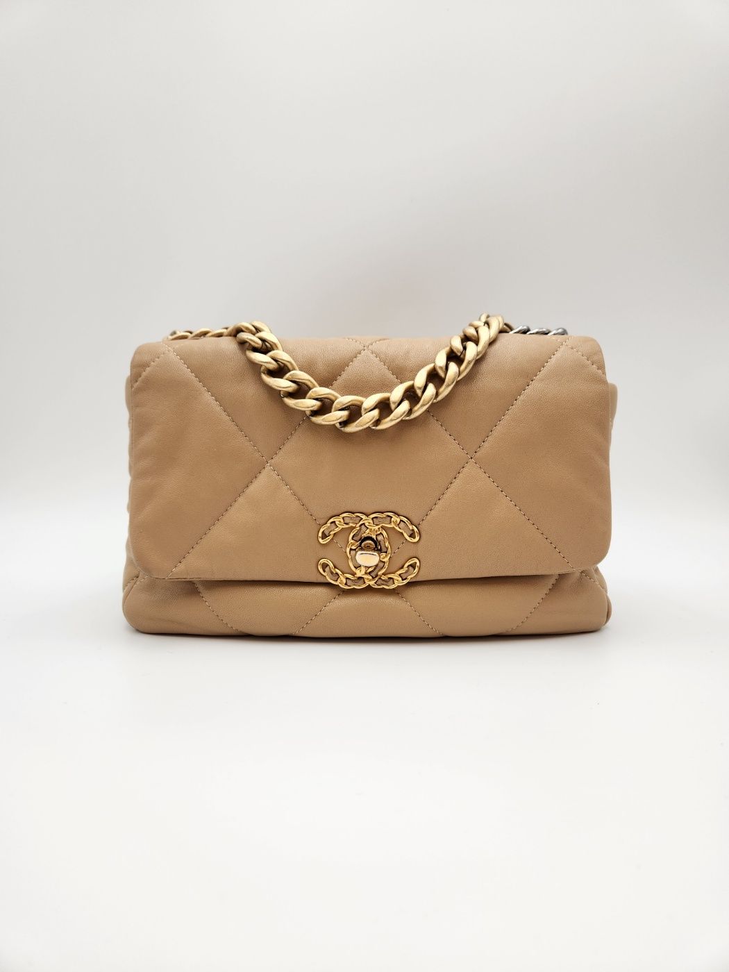 CHANEL Beige Medium 19 Bag (AS1160) Condition A