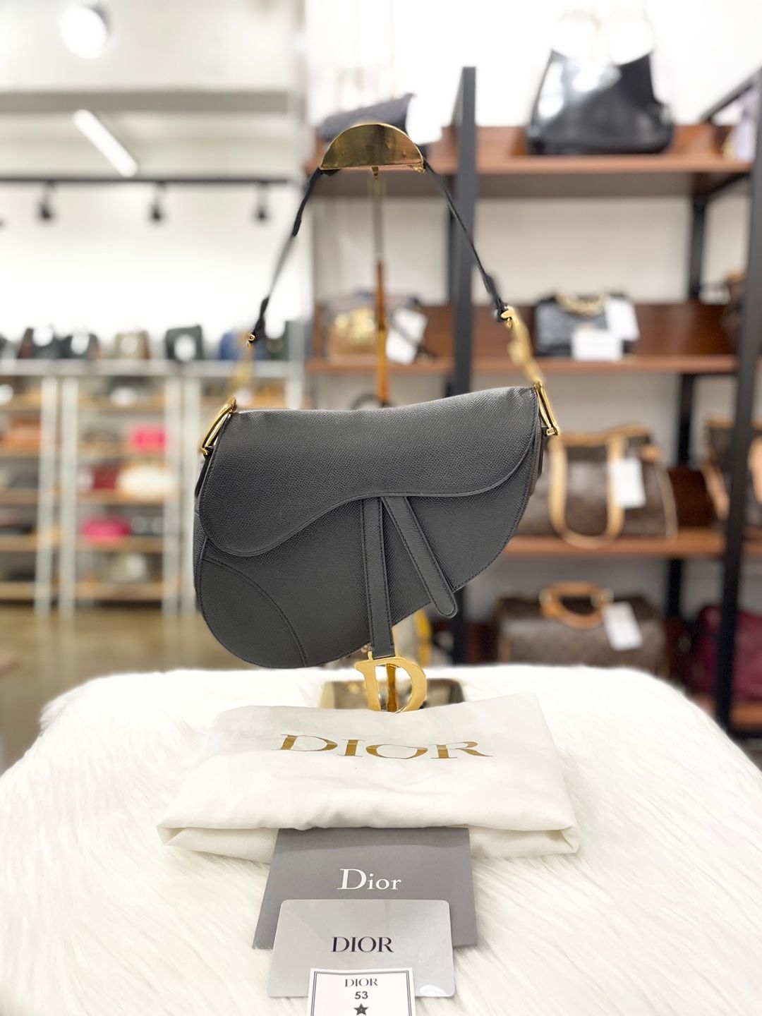 Dior Black Calfskin Saddle Bag (M0446)