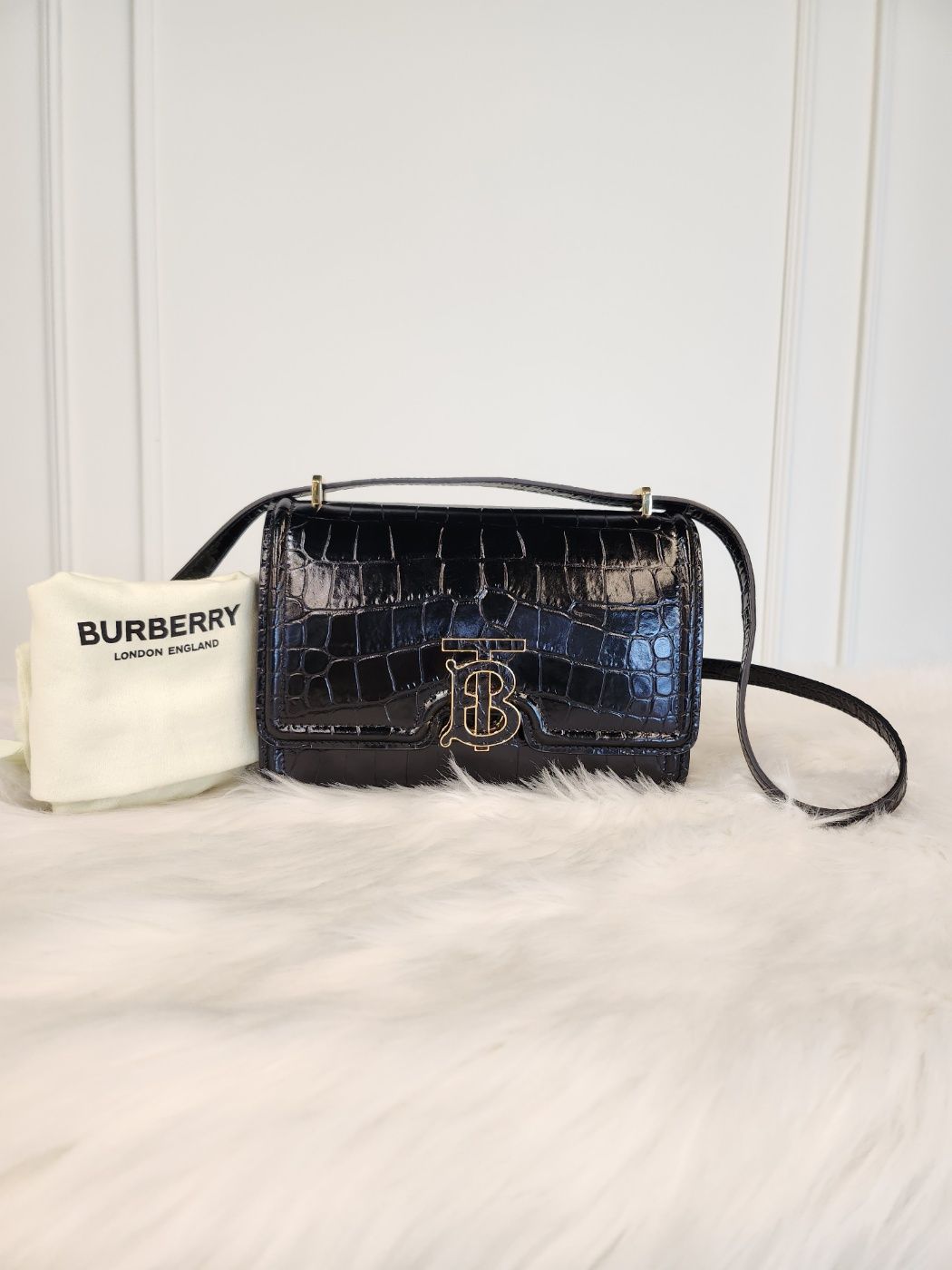 Burberry Small Crocodile Embossed TB Bag A+ SKU
