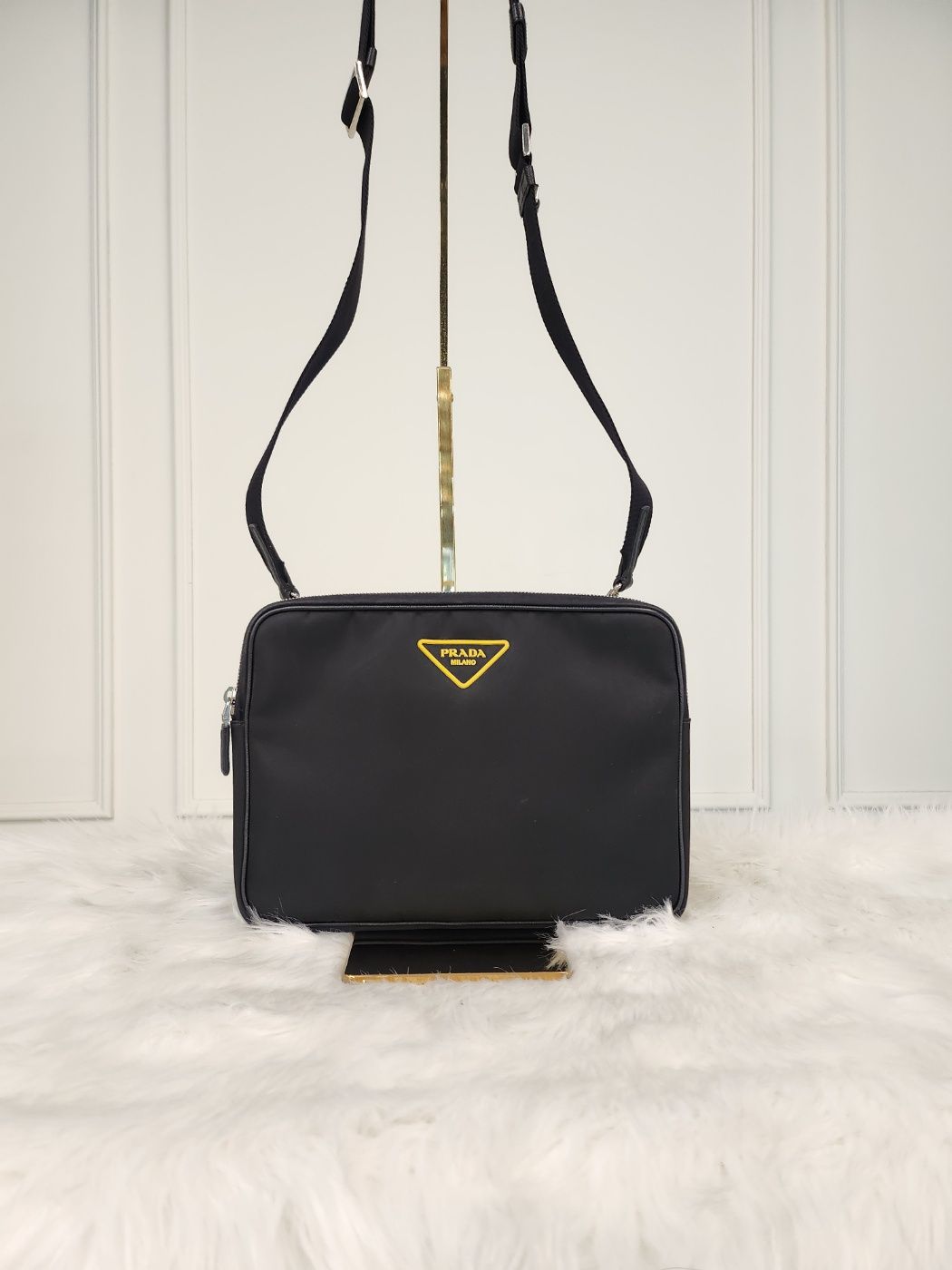 Prada Triangle Logo Patch Crossbody Bag (2VH116) A+ Condition
