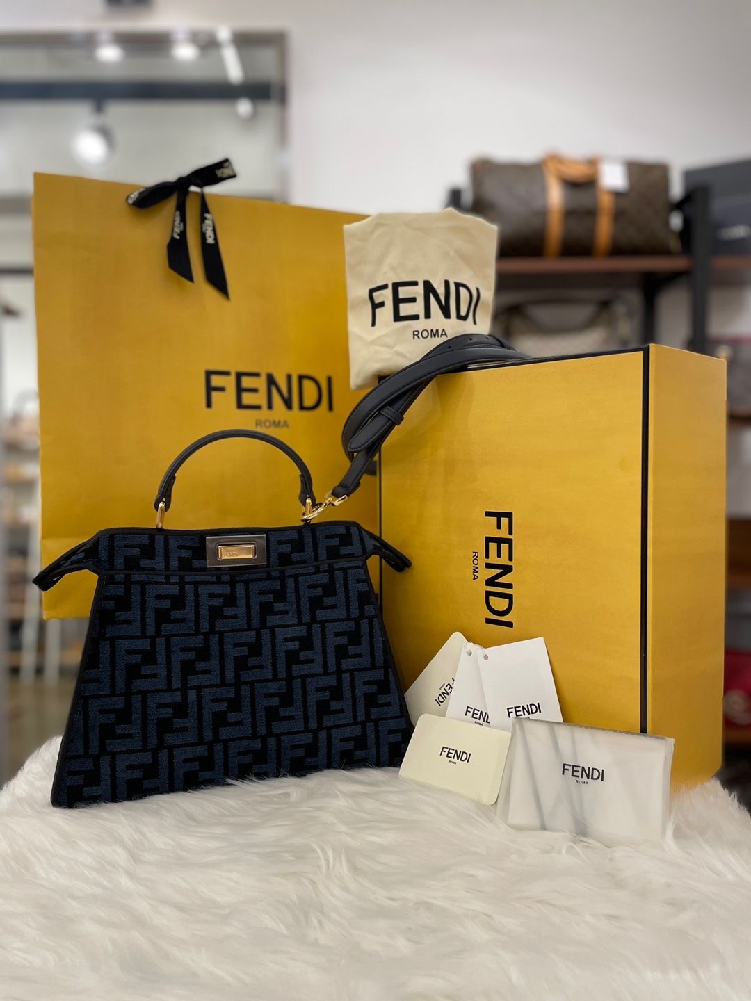 Fendi ICU Small FF Fabric Bag (8BN327 ALG7)