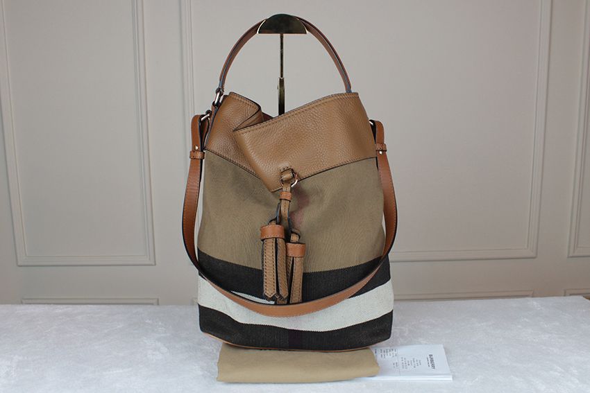 Burberry Camel Leather Tassel Hobo Bag (39829371)