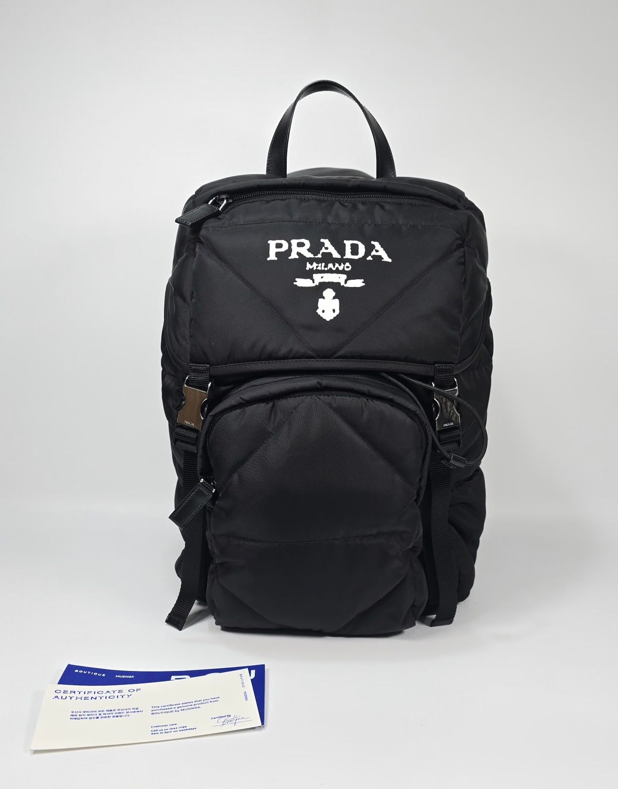Prada Quilted Hood Nylon Padding Backpack SKU123