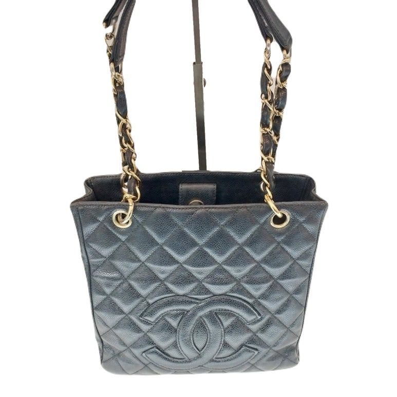 CHANEL Black Caviar Petite Shopping Chain Shoulder Bag - SKU