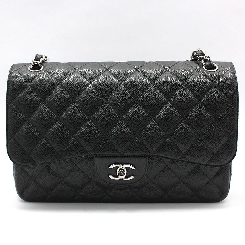 CHANEL Classic Jumbo Large Shoulder Bag A58600 Black Caviar (SKU: A58600)