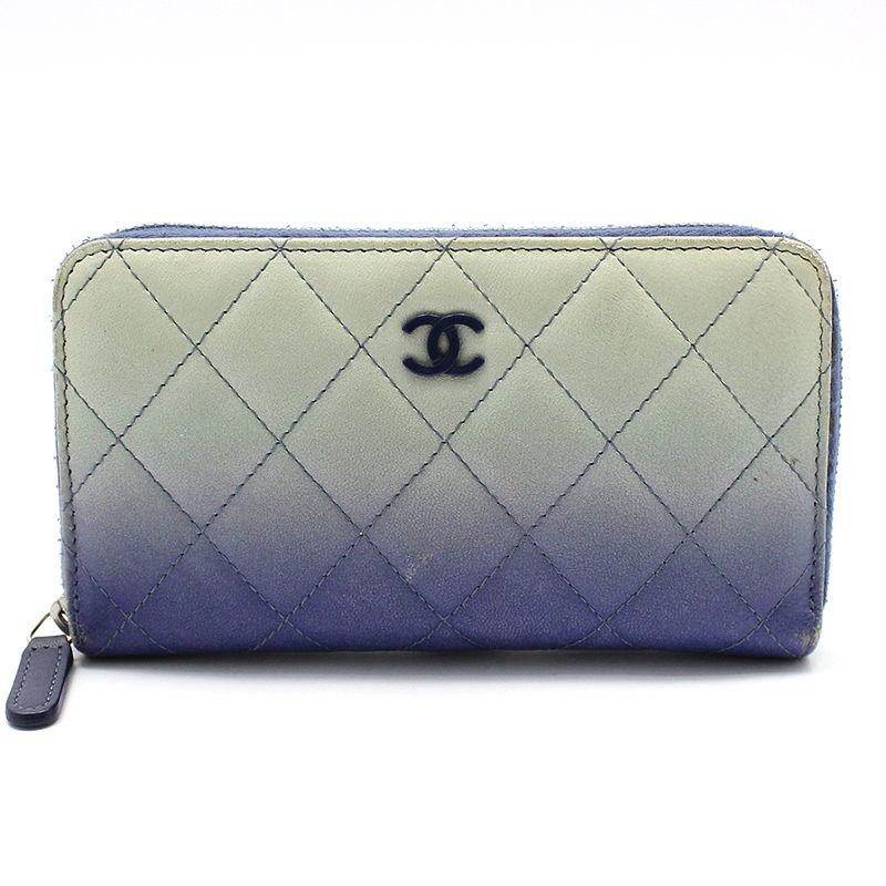 CHANEL Classic Logo Gradient Quilted Leather Zipper Wallet - SKU21
