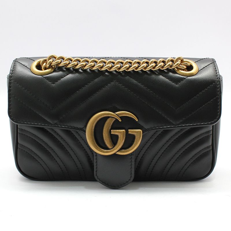 Gucci GG Marmont Mini Shoulder Crossbody Bag Black 446744