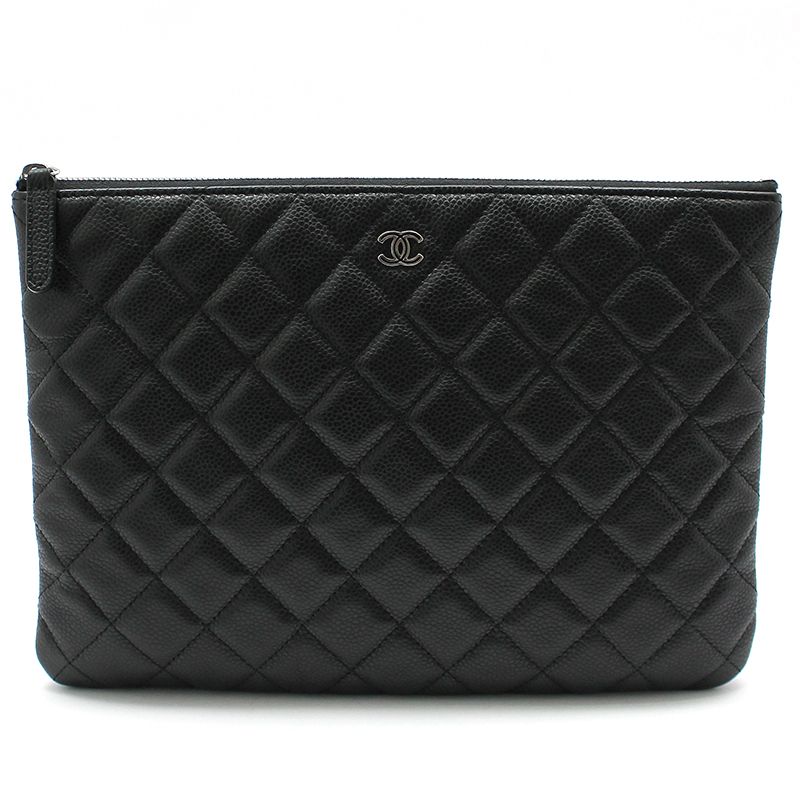 CHANEL Black Caviar Classic Neodium Clutch - SKU987654321