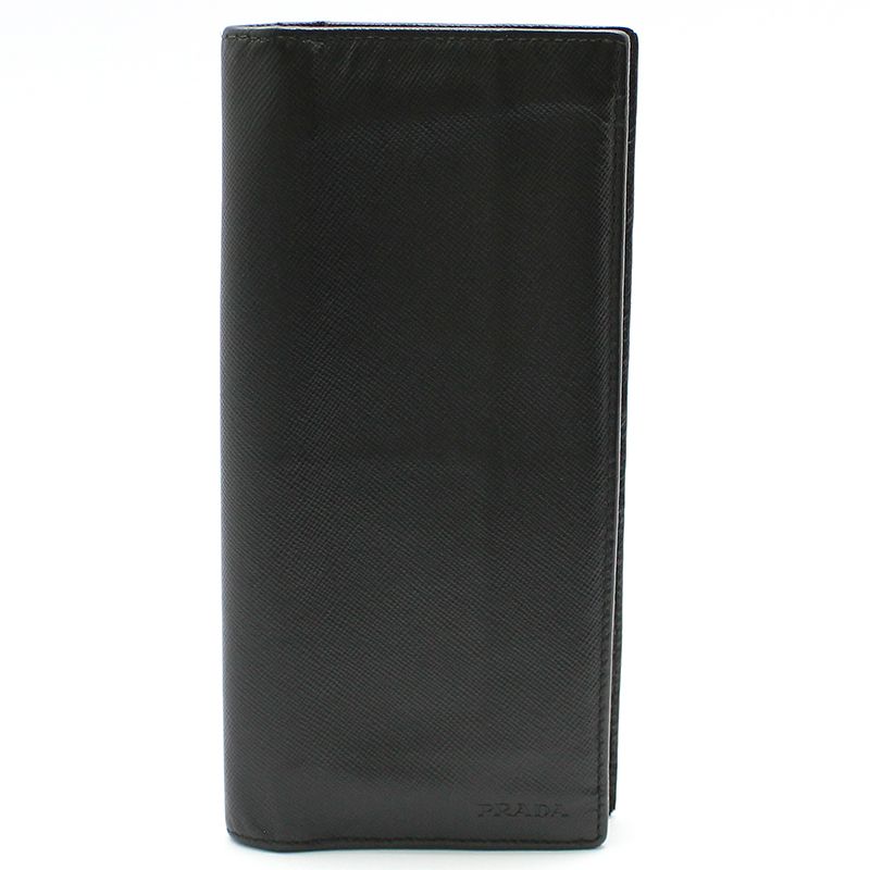 Prada Black Saffiano Logo Wallet - SKU