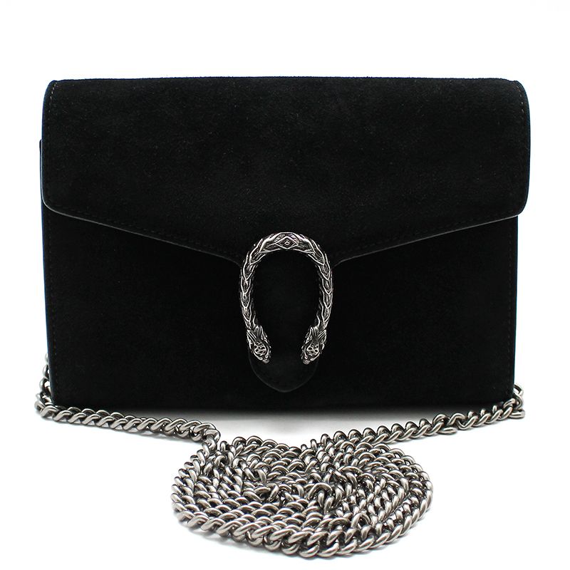 Gucci Black Suede Velvet Dionysus Mini Chain Shoulder Crossbag 401231