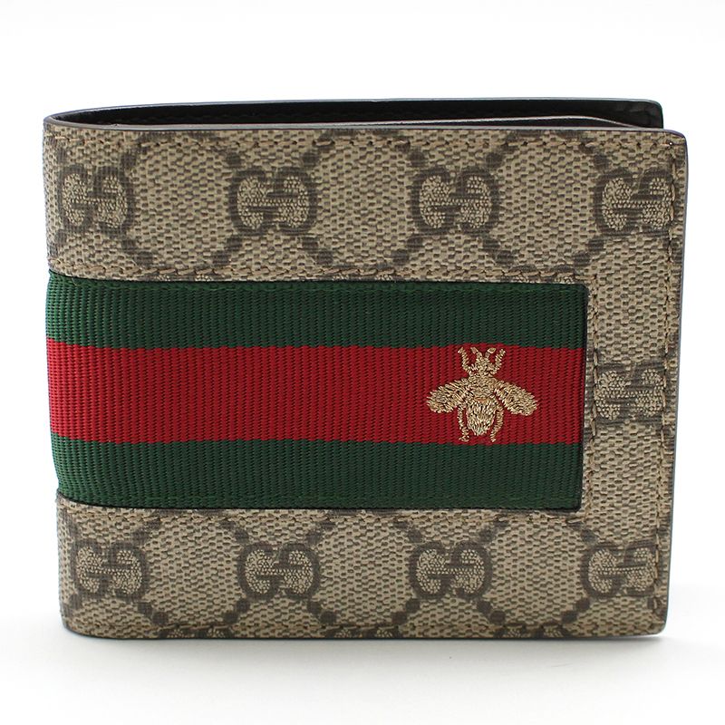 Gucci Supreme Canvas Web Bee Embroidery Wallet 408827