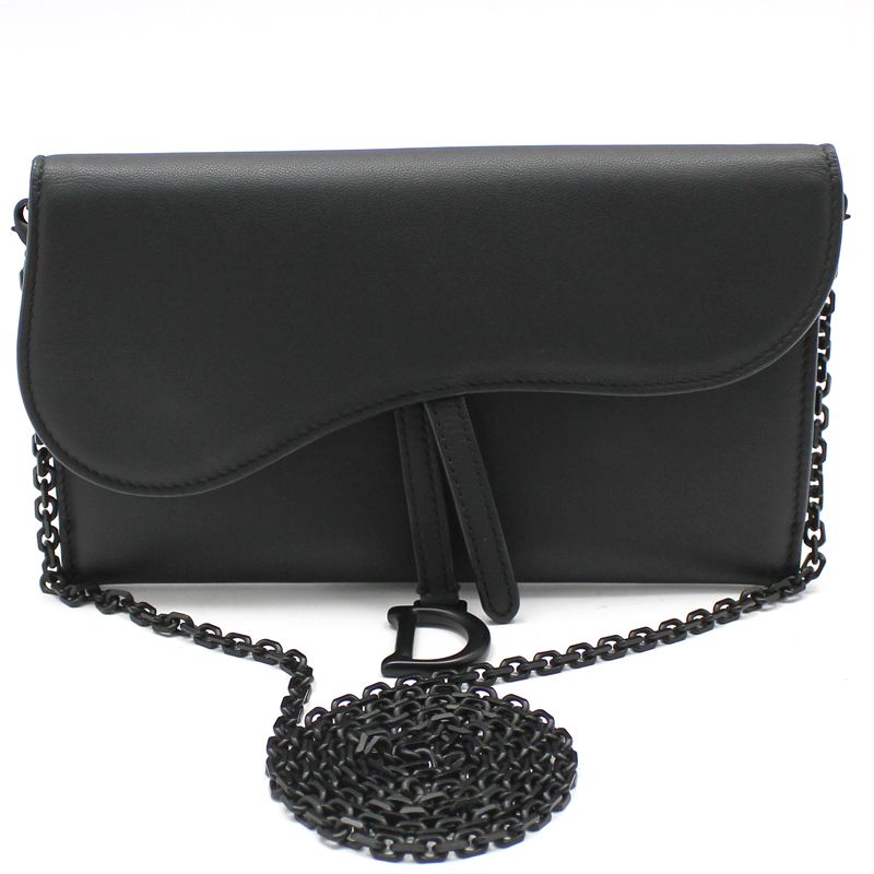 Dior Black Matte Leather Saddle WOC Crossbody - S5614