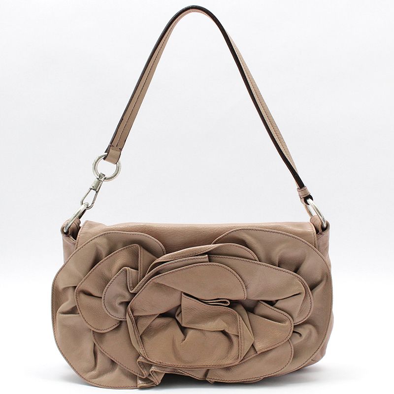 Saint Laurent Flower Rose Petal Naja Shoulder Bag 112930