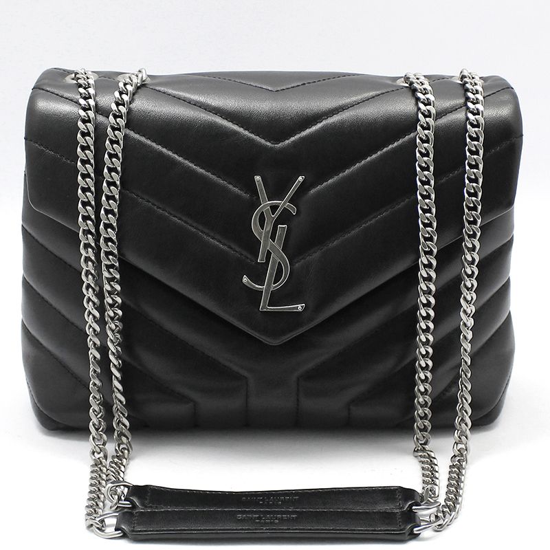 Saint Laurent Black Embossed Monogram Lulu Small Shoulder Bag 494699