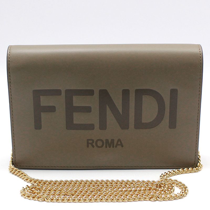 Fendi Embossed Logo WOC Gold Chain Mini Crossbody Bag 8BS006