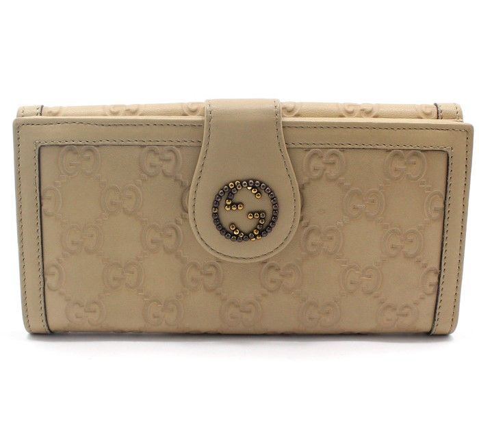 Gucci Beige Cima GG Logo Stud Wallet 269970