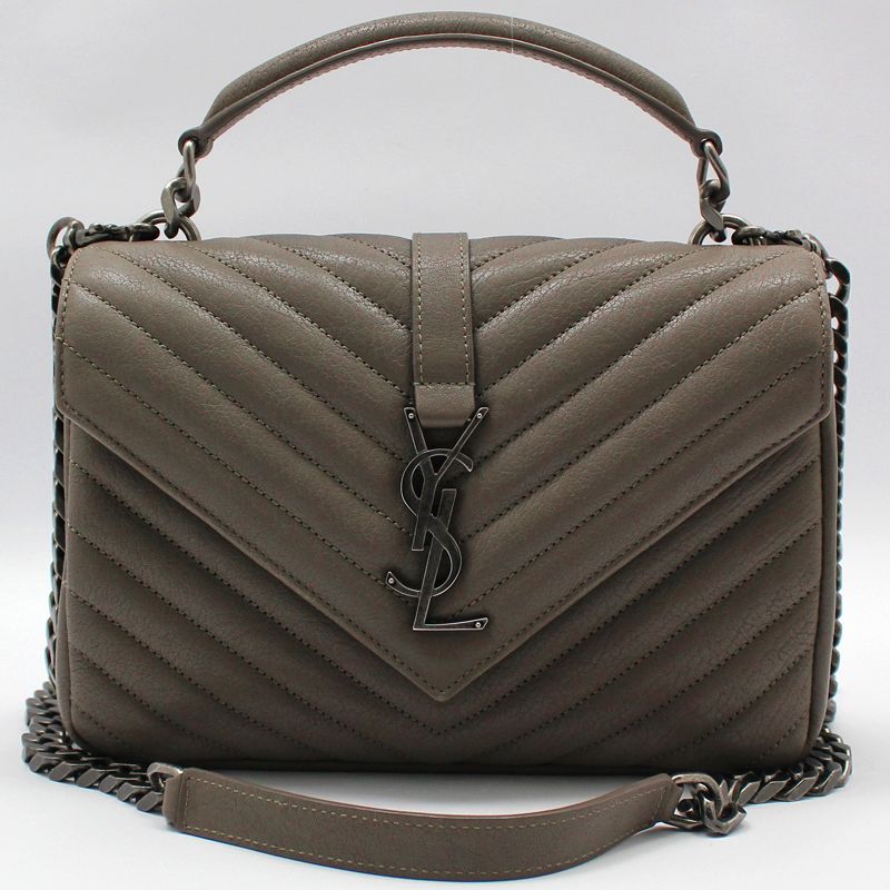 Saint Laurent Monogram Dove Gray College Medium Shoulder Bag 600279