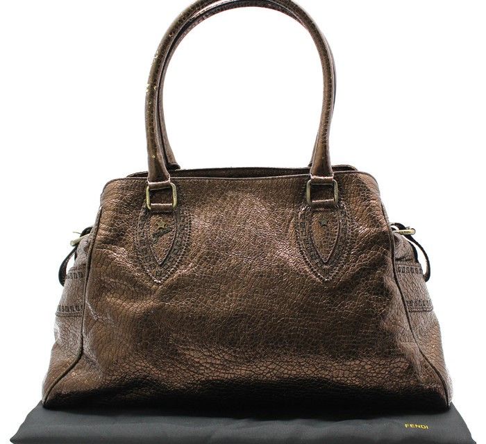 Fendi Brown Bronze Metallic Shoulder Bag 8BN162