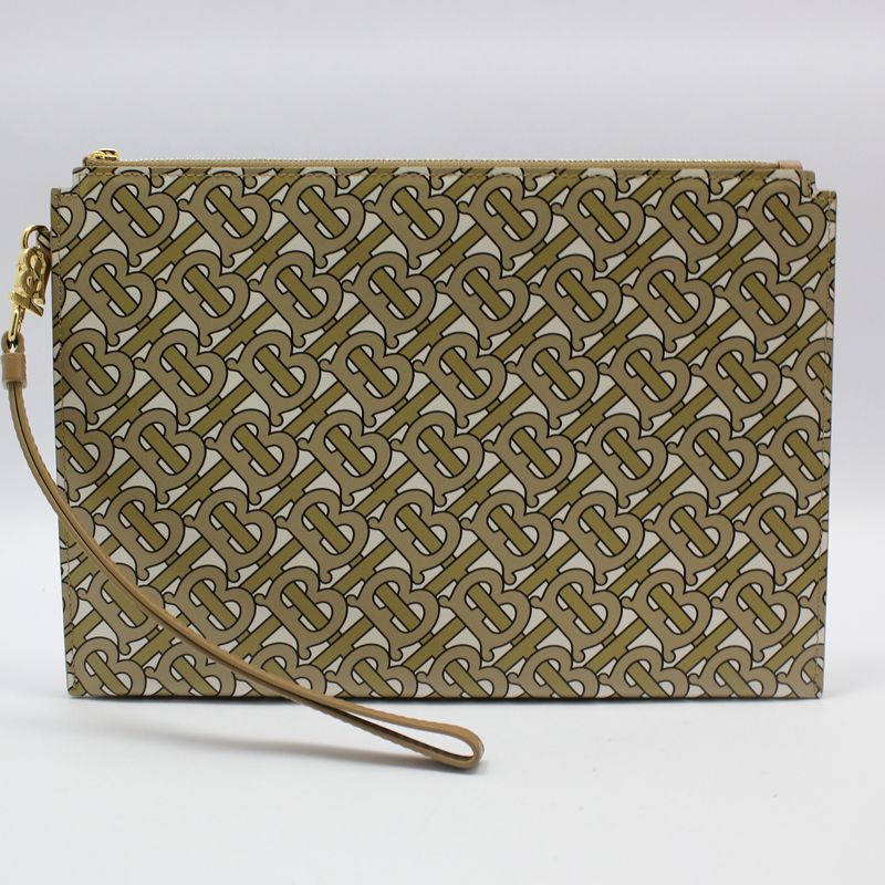 Burberry Monogram Print Clutch TB - Beige/Brown (SKU: TB2935)