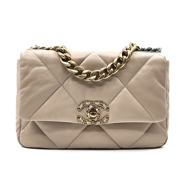 CHANEL Medium Shoulder Bag 19B Cream 63024013