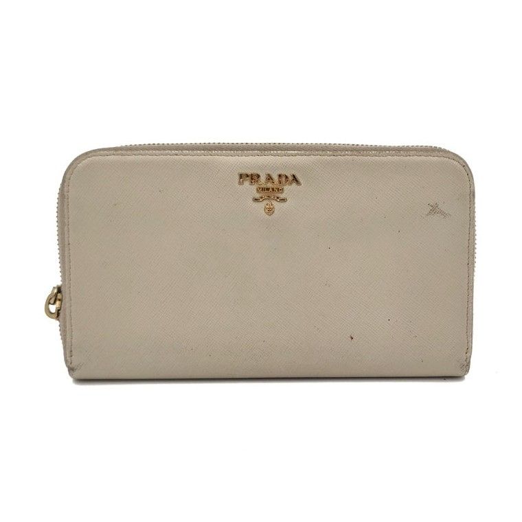 Prada Stylish Ivory Leather Long Wallet 103122123