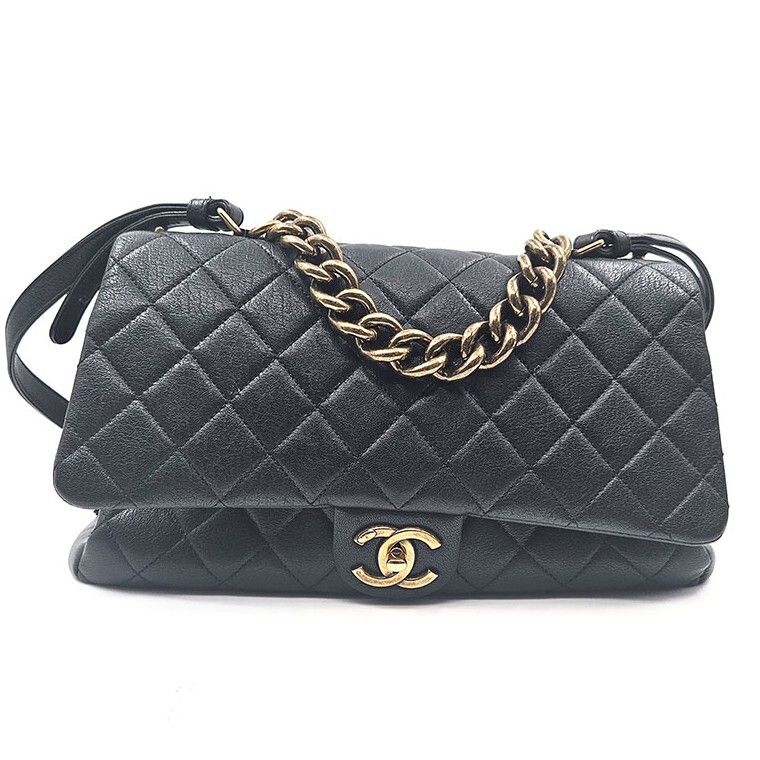 CHANEL Calfskin Chain Top Handle Shoulder Bag 72824043