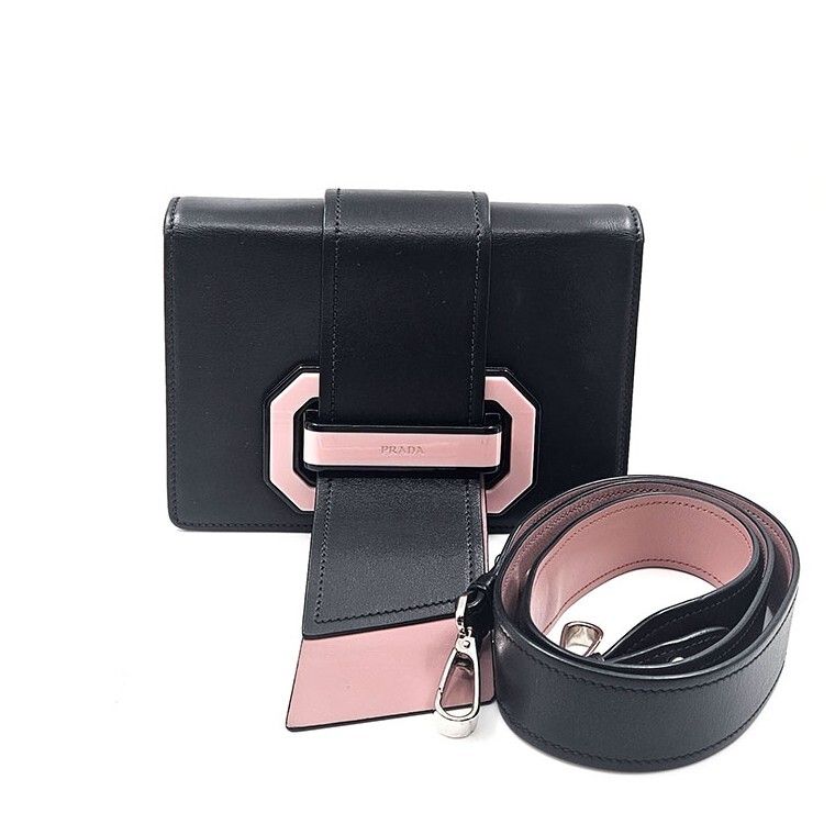 Prada City Calf Ribbon Mini Shoulder Bag (1BD067) 70624173
