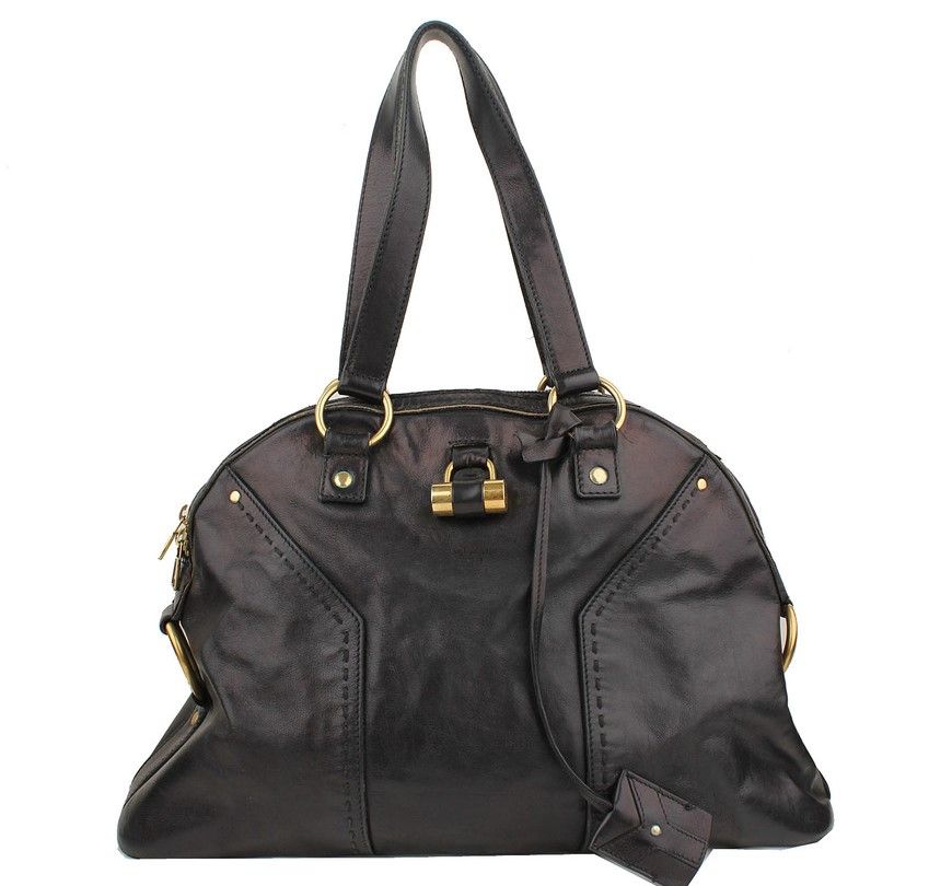 Saint Laurent Black Calfskin Large Shoulder Bag - SKU