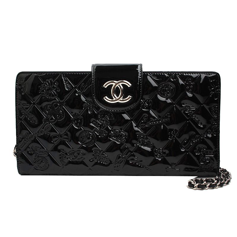 CHANEL Black Patent Iconic Mini Crossbody Bag - Size 14