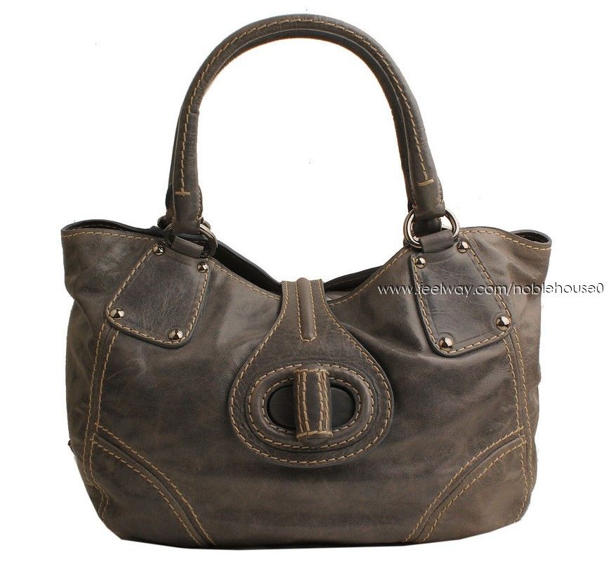 Prada Vintage Cameo Tote in Blue Grey BR4660