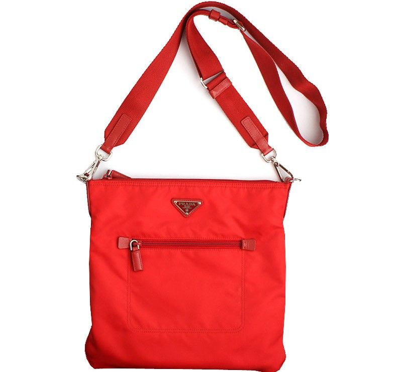 Prada Red Fabric Crossbody Bag SKU 123456