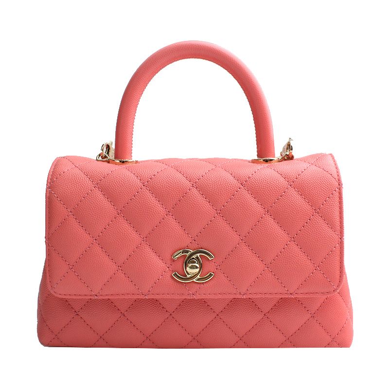 CHANEL Coral Pink Small Tote Cum Crossbody Bag SKU