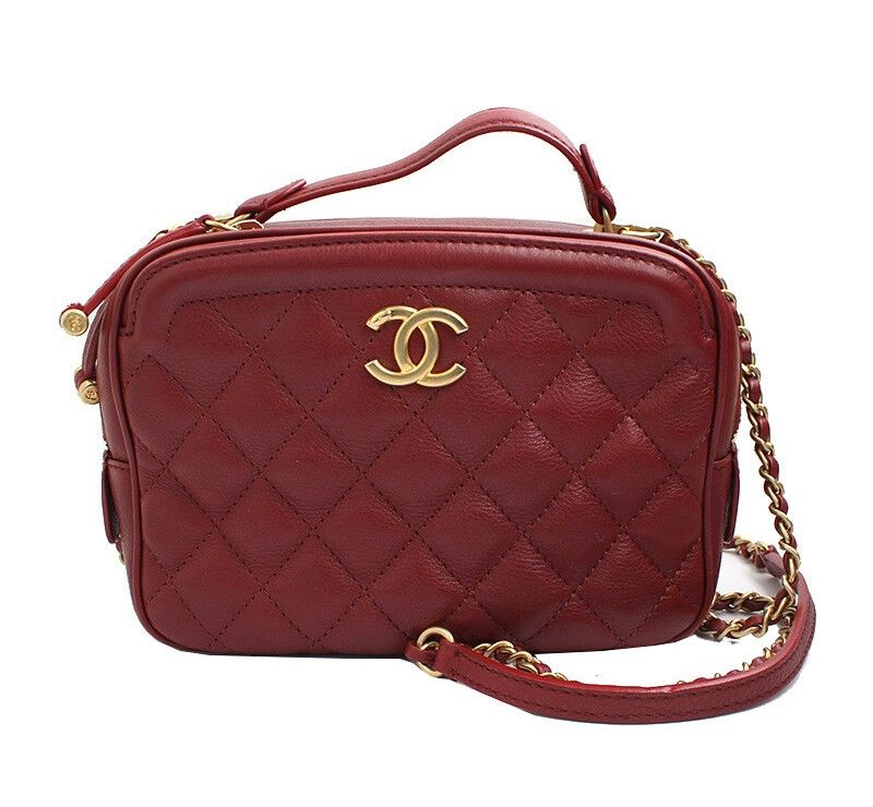 CHANEL Vintage Gold Cosmetic Camera Crossbody Bag 26 Series