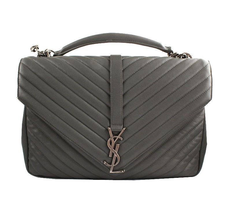 Saint Laurent Grey Classic Monogram Chain Bag - SKU123