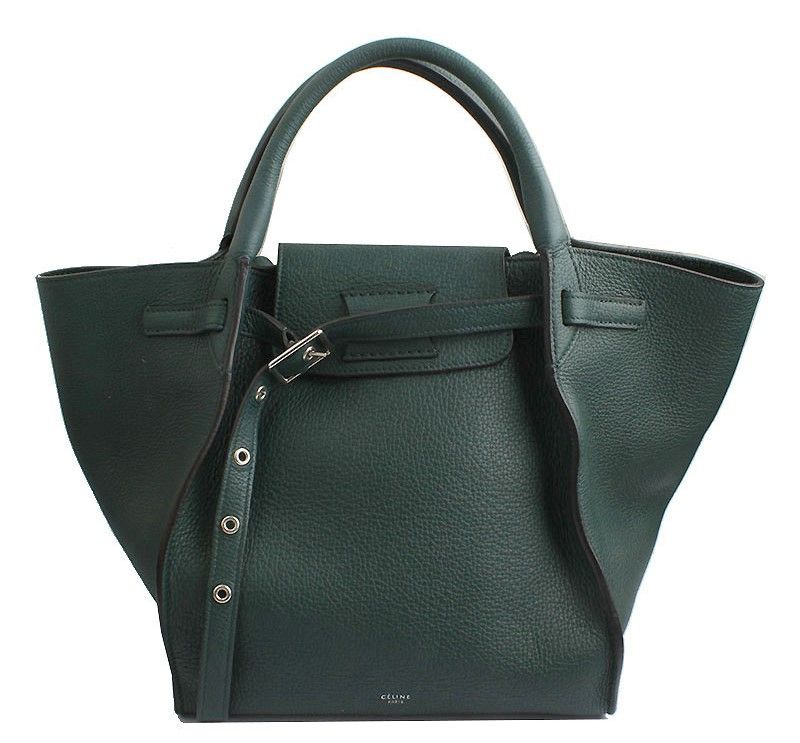 Celine Deep Green Belt Tote Shoulder Bag - SKU123