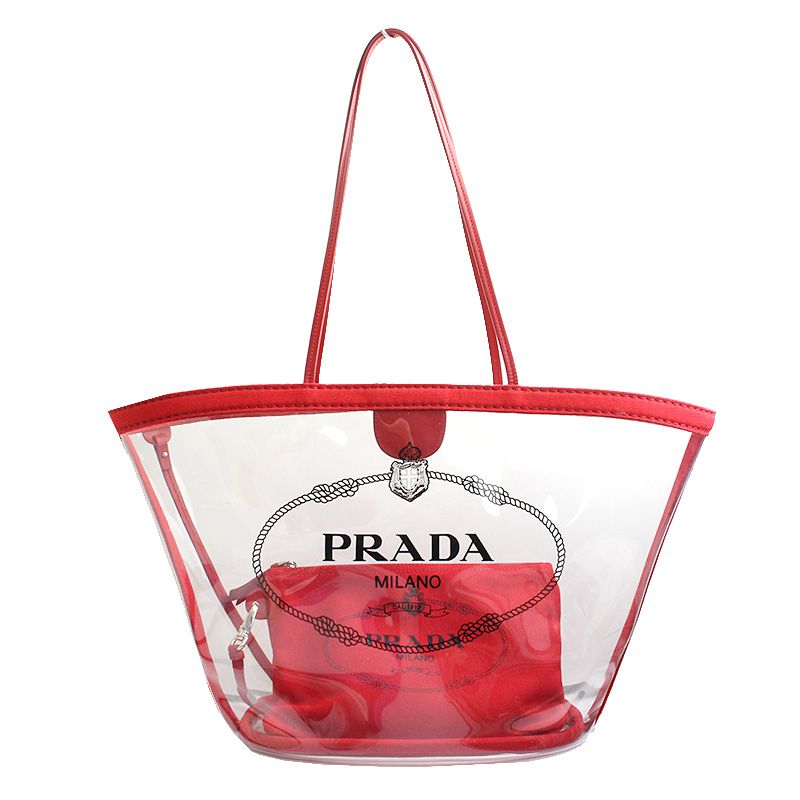 Prada Transparent PVC Shoulder Bag with Logo - SKU12345