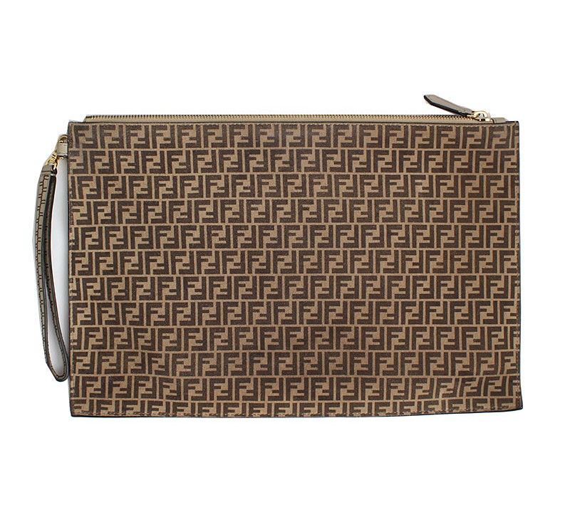 Fendi Suede Clutch Bag - FF Logo (SKU: ff)