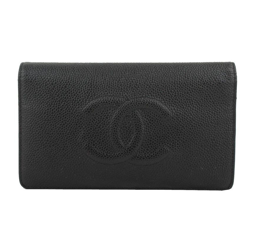 CHANEL Black Caviar CC 2-Tier Wallet SKU