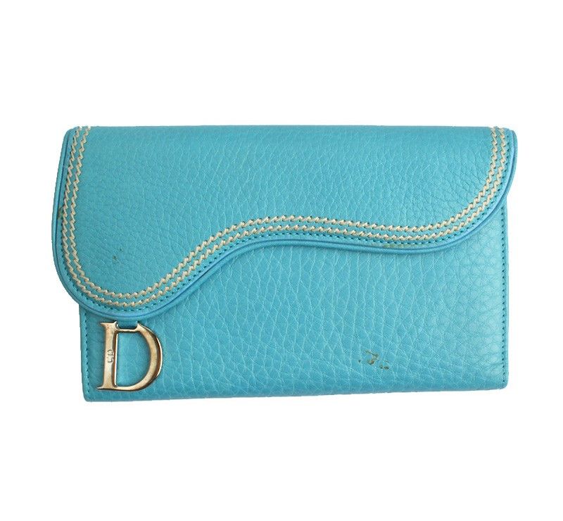 Dior Christian Saddle Light Blue Wallet SKU123