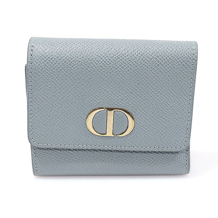 Dior Cloud Blue Calfskin 30 Montaigne Lotus Wallet S2057OBAE
