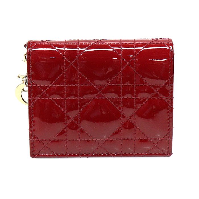 Dior Cherry Red Patent Kanaju Embellished Lady Mini Wallet S0178OVRB_M323