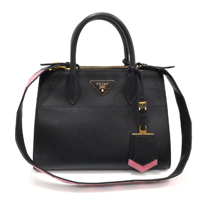 Prada City Calfskin Paradigm 2WAY Black Saffiano ( 1BA103) - EP12874PR
