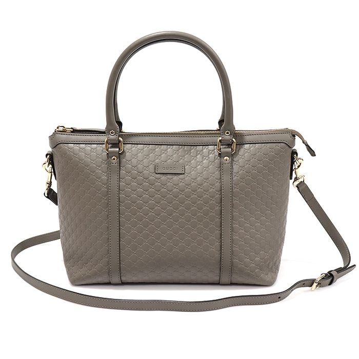 Gucci Gray Microsima Leather Tote 2WAY 449656