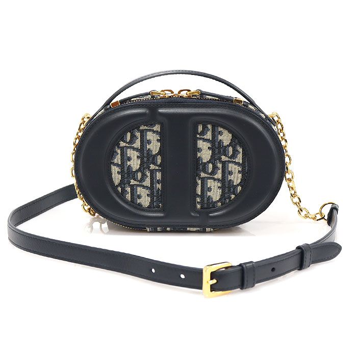 Dior Blue Oblique Jacquard CD Signature Oval Camera Tote 2WAY S2201UTZQ_M928