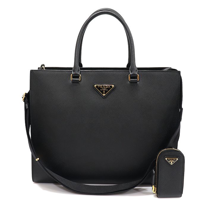 Prada Black Saffiano Lux Large Tote 2WAY 1BA335