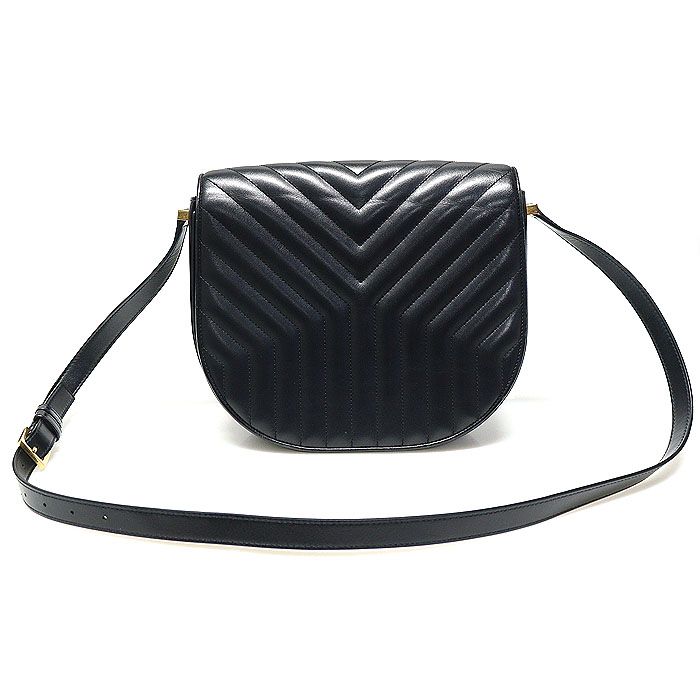 Saint Laurent Black Quilted Calfskin Shoulder Bag with Gold Hardware 579583