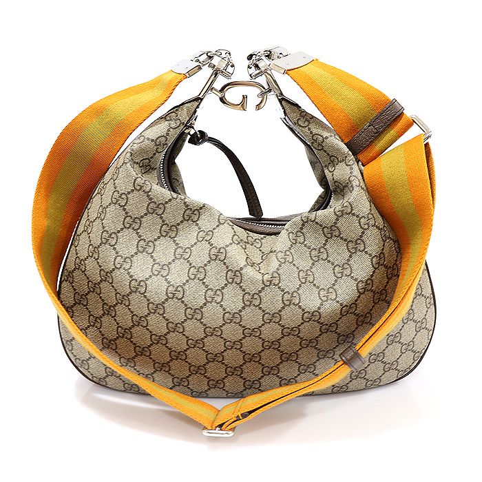 Gucci Supreme Canvas Web Trim Adas Medium Shoulder Bag 702823 GG