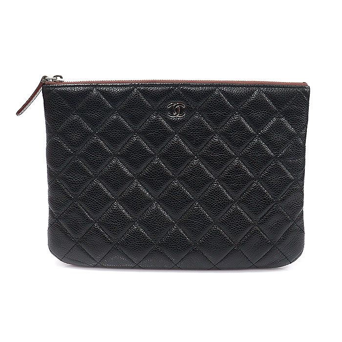 CHANEL Classic Medium O CASE Clutch in Black Caviar (19 Series) A69252